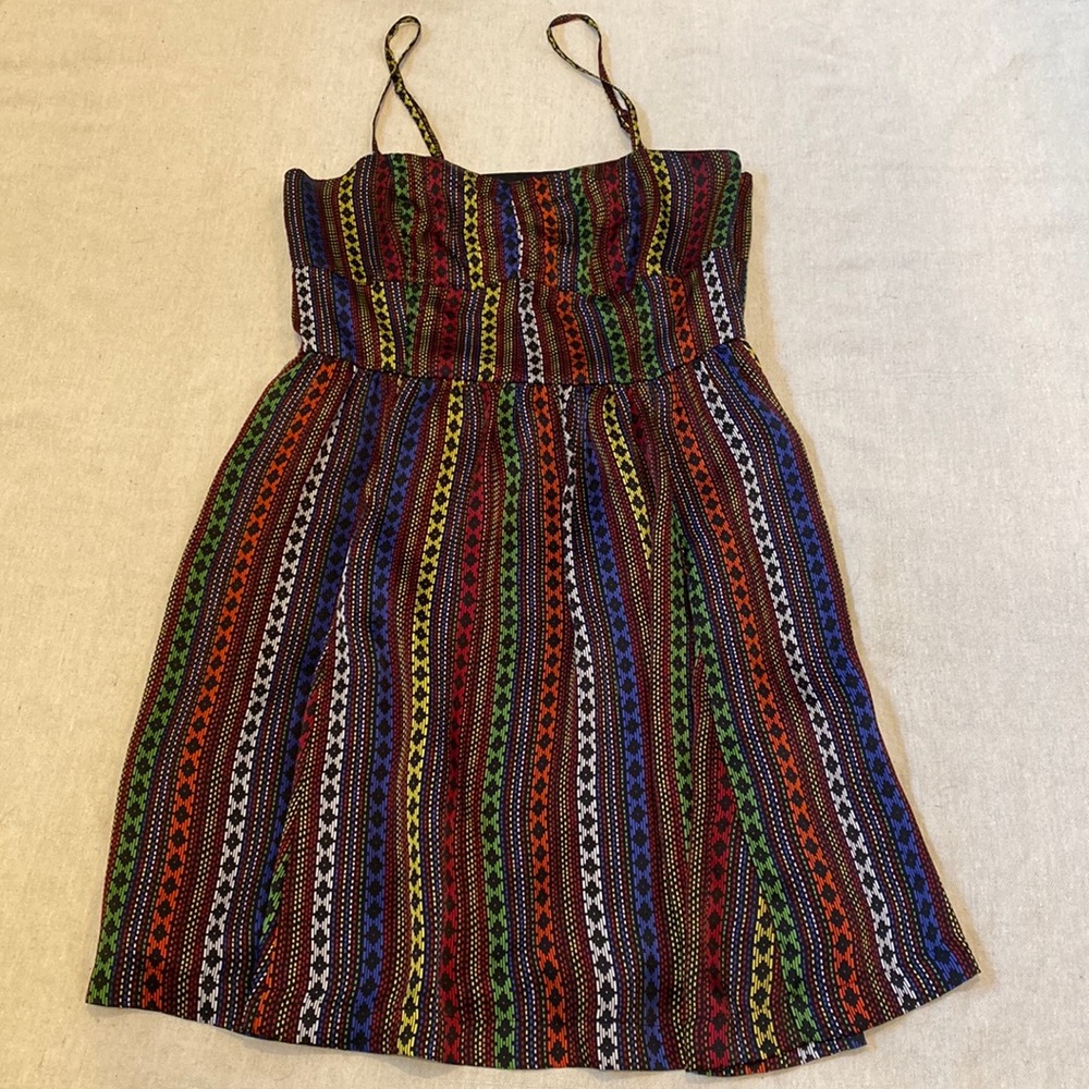 Jack by BB Dakota Ruby Tapestry Stripe Charmeuse Multi-Color Dress